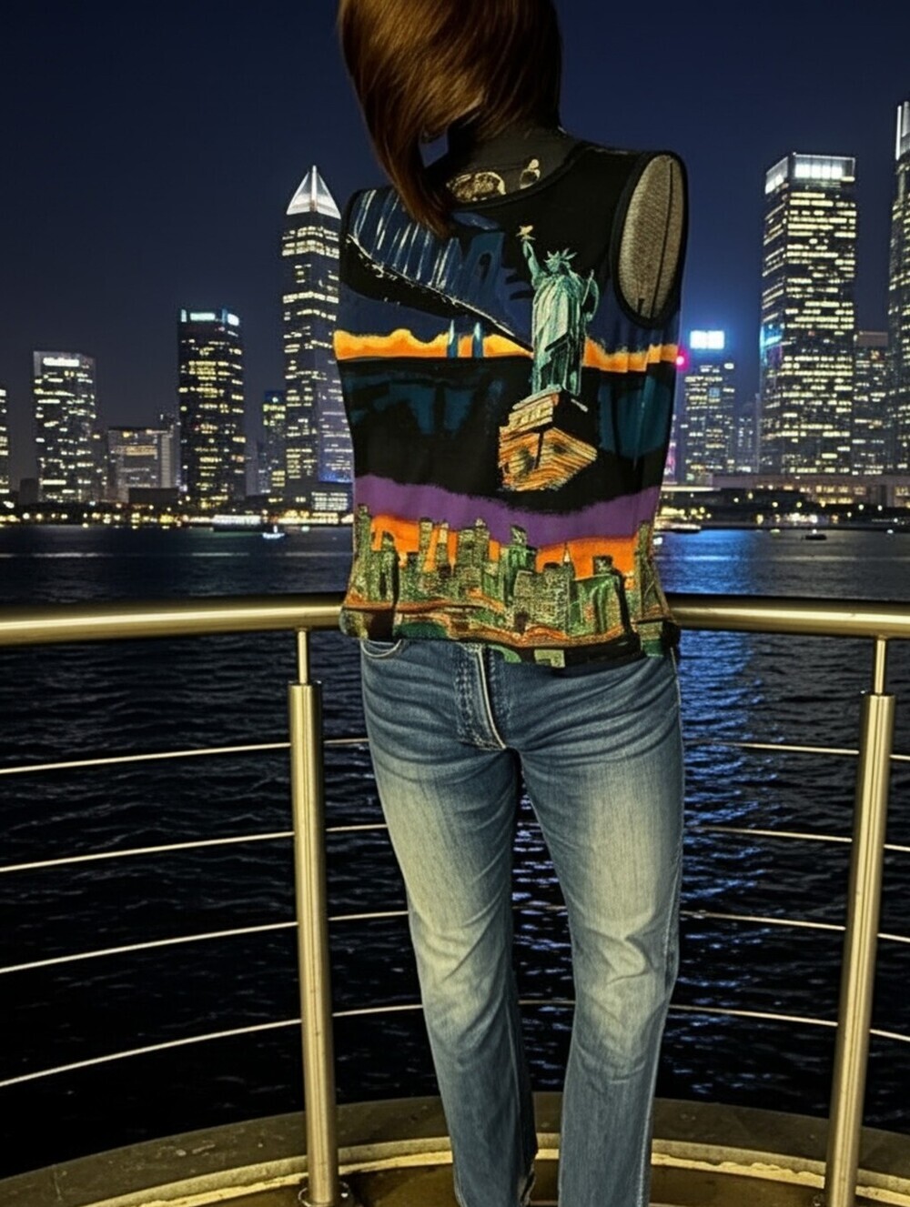 EUC (NWOT) Collectible Vintage Y2K Take Two NYC All Over Print Tank Top Size M/L